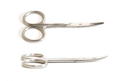 Ножницы (Ножницы тупоконечные, вертикально - изогн., 100мм) Surgical изогнутые 100мм, J-13-442-1